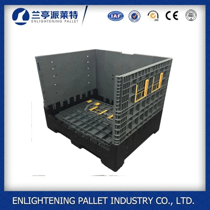 Large euro type foldable large container with drop doors