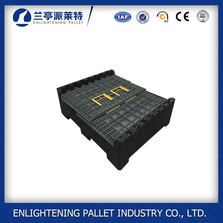 Large euro type foldable large container with drop doors