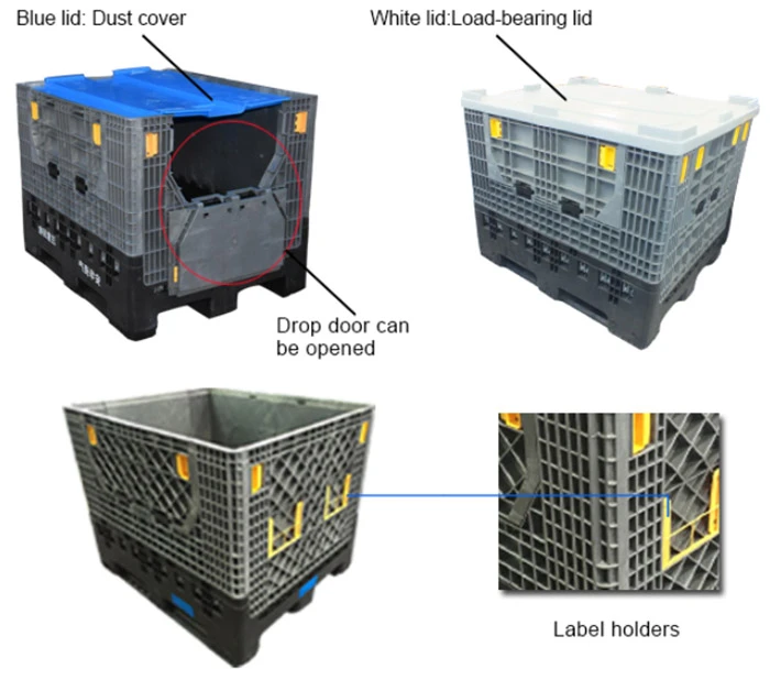 High quality foldable transportation plastic pallet box