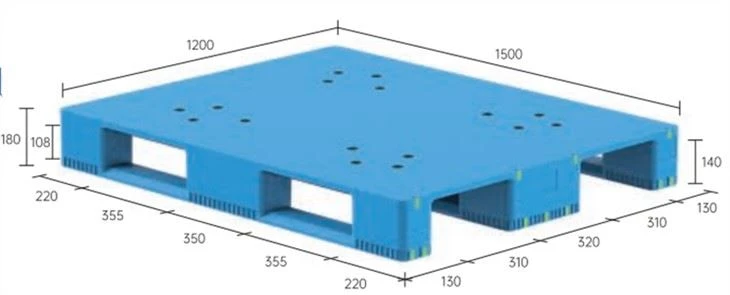 1500x1200x180mm 4- Стойка Полиэтиленовая плоская поддона с высокой плотностью.